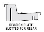 Division plate slotted for rebar - illustration